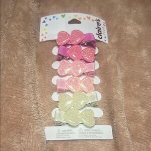Claire's Pink and Cream Bow Hair Clips Accessories